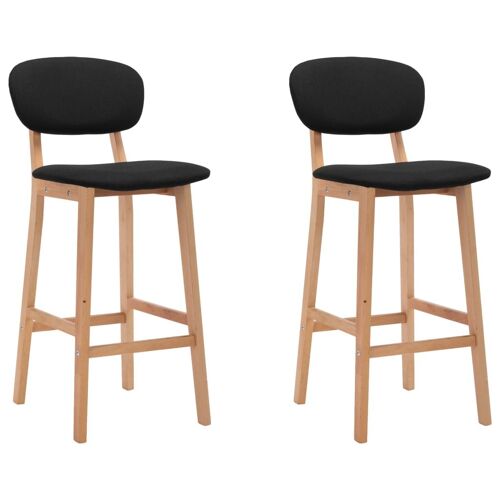 vidaXL Tabourets de bar 2 pcs Noir Tissu