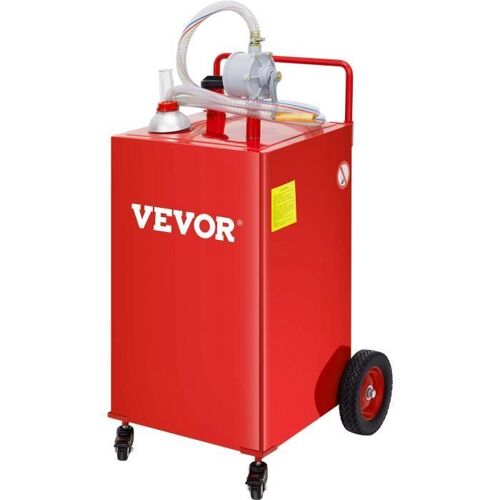Chariot de carburant-VEVOR-35 Gallons-4 Roues-Pompe de Transfert Manuelle-Voitures-Tondeuses à Gazon-VTT-Bateaux-Rouge