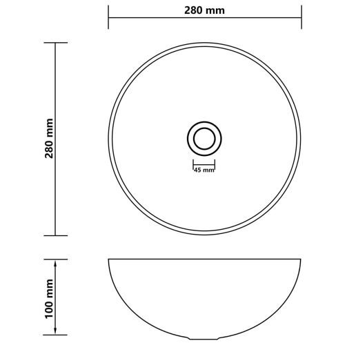vidaXL Lavabo de salle de bain Céramique Marron Rond