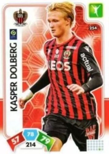254 Kasper Dolberg - Ogc Nice - Panini Adrenalyn Xl Ligue 1 - 2020-2021 Carte Football