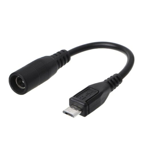 prise alimentation DC 5.5x2.1mm, étanche, gaine femelle vers câble adaptateur Micro USB mâle