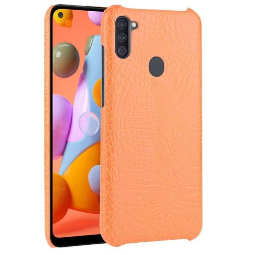 Classique Élégant Étui Pour Samsung Galaxy M11 Compatibilité Housse De Protection Mode Classique D'alligator Anti Éraflure - Couleur Orange