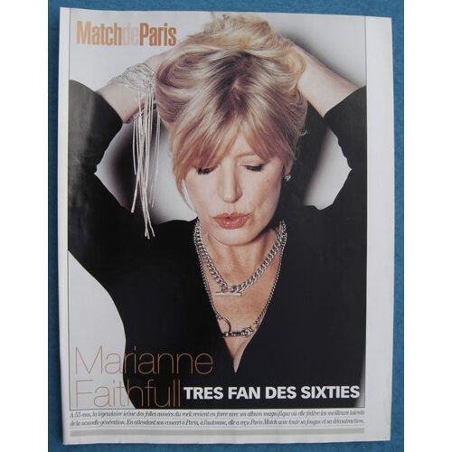 Paris Match N°2754, Coupure De Presse: Mariane Faithfull