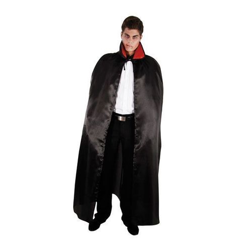 Cape Vampire Satin Noire Col Rouge