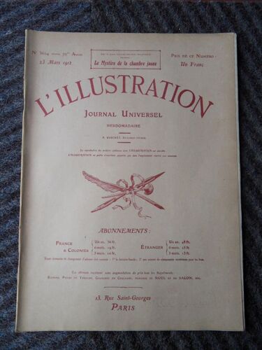 Hebdomadaire L'illustration N°3604 Du 23 Mars 1912