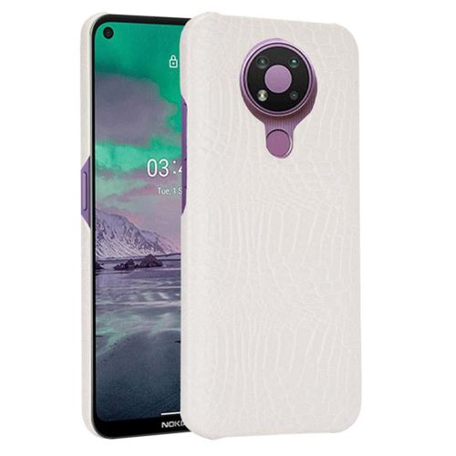 Classique Élégant Étui Pour Nokia 3.4 Anti Éraflure Compatibilité Housse De Protection Mode Classique D'alligator - Blanc