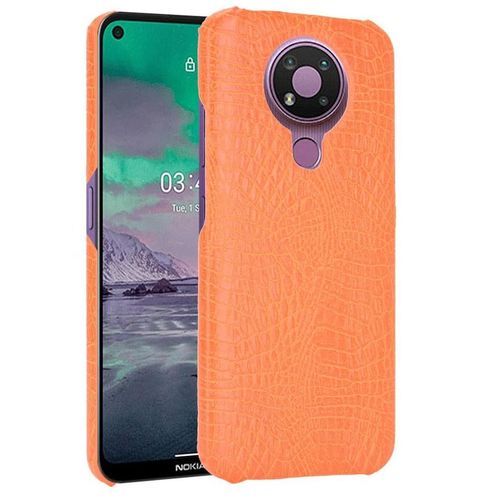 Classique Élégant Étui Pour Nokia 3.4 Anti Éraflure Compatibilité Housse De Protection Mode Classique D'alligator - Couleur Orange