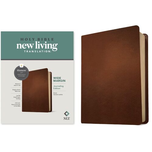 Nlt Wide Margin Bible, Filament Enabled (Genuine Leather, Brown, Red Letter)