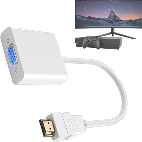 Blanc Cordon pour connecter l'ordinateur portable au moniteur, connecteur d'ordinateur portable au moniteur,Adaptateur Stable Convertisseur Adaptateur Vidéo | Adaptateur VGA DisplayPort polyvalent,