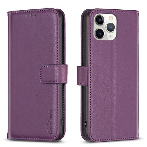 Flip Étui Pour Iphone 11 Pro Max Multi-Couleur Fente Multi-Carte Portefeuille Affaires Étui En Cuir - Violet Foncé