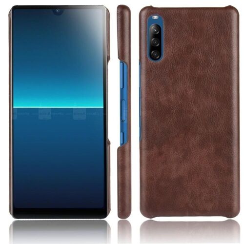 Rétro Étui Pour Sony Xperia L4 Compatibilité Housse De Protection Rétro Modèle De Litchi Anti Éraflure - Le Brun