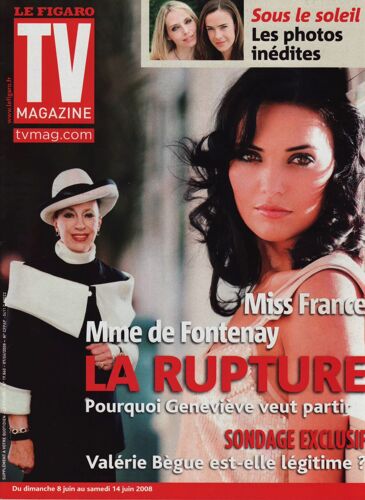Le Figaro Tv Magazine / 07-06-2008 N°19860 : Valérie Bègue (3p) - Sous Le Soleil (2p)