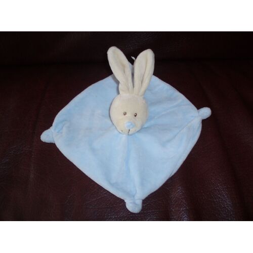 Doudou Lapin Plat Bleu 4 Noeuds Nicotoy