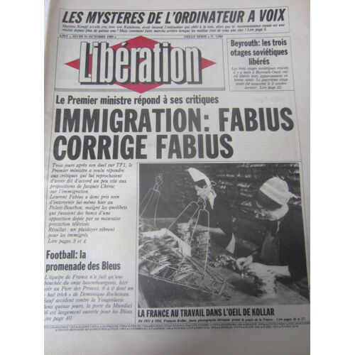 Libération 1384 Immigration : Fabius Corrige Fabius