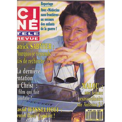 Ciné Télé Revue N° 36 P.Sabatier/La Derniere Tentation Du Christ/D.Hasselhoff/Piege De Cristal