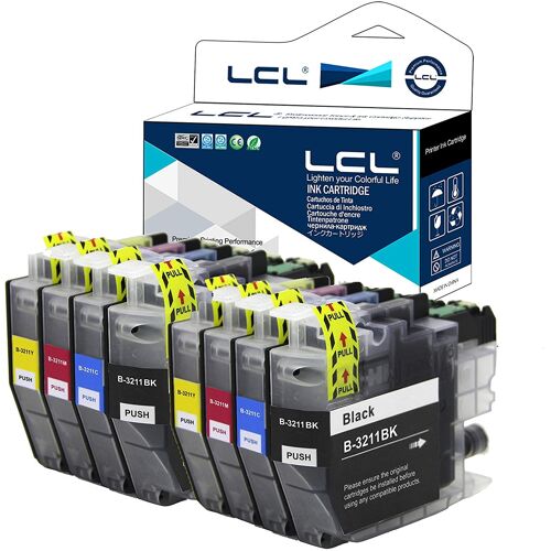 LCL Cartouche d'encre Compatible LC3211 LC-3211 LC-3211BK LC-3211C LC-3211M LC-3211Y Pigment (2Noir 2Cyan 2Magenta 2Jaune) Remplacement pour Brother DCP-J770 DCP-J772DW DCP-J774DW MFC-J890DW MFC-J895