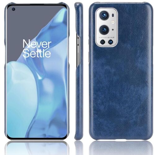 Rétro Étui Pour Oneplus 9 Pro Rétro Compatibilité Housse De Protection Modèle De Litchi Anti Éraflure - Bleu