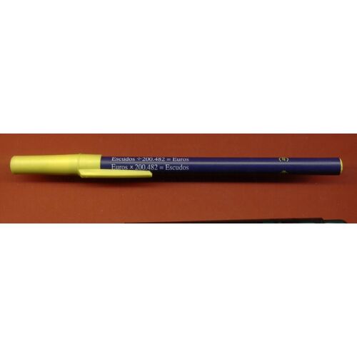 Stylo Publicitaire Advertising Pen Caneta Convertisseur Escudos Euros Portugal