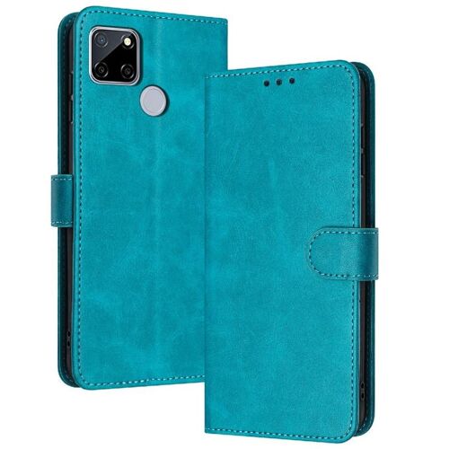 Flip Étui Pour Realme 7i Avec Fente Pour Carte Cuir Pu Couleur Pure Avec Boucle Bicelle - Vert