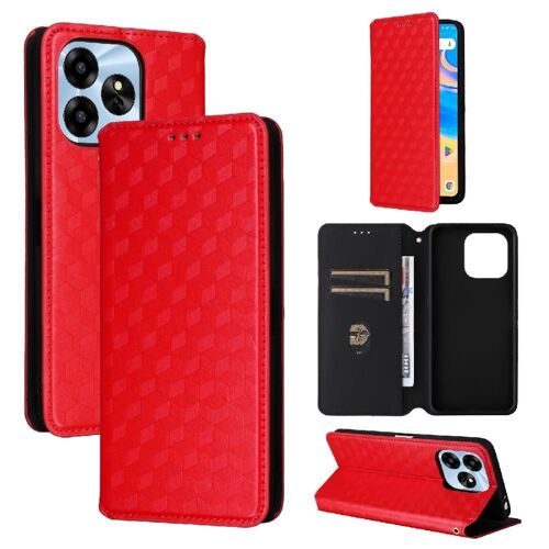 Étui Pour Rabouin Umidigi G6 5g Fermeture Magnétique Titulaire De Fentes Pour Cartes Motif 3d Portefeuille Cuir Pu - Rouge