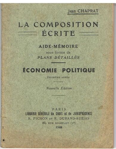 La Composition Ecrite Economie Politique