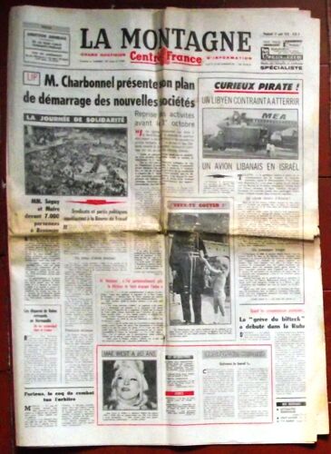 La Montagne 17 Août 1973.Lip M Charbonnel Présente Son Plan De Démarrage Des Nouvelles Société