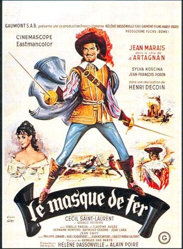 Le Masque De Fer - Véritable Affiche De Cinéma - Format 120x160 Cm - De Henri Decoin Avec Jean Marais, Claudine Auger, Jean Rochefort - Année 1962