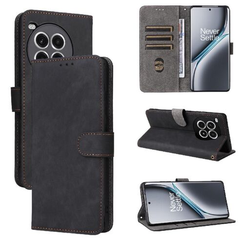 Étui Pour Oneplus Ace 3 Pro Cuir Pu Blocage Rfid Portefeuille Flip Folio Fermeture Magnétique Couverture De Fentes Pour Cartes - Noir