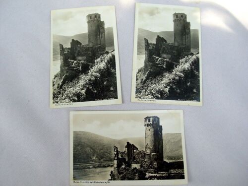 Lot 3 Anciennes Cartes Postales Ruines Chateau Ehrenfels Allemagne 1900