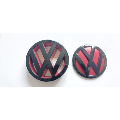 Pack Emblème Vw Golf 5 Mk5 Avant Et Arrière Noir Et Rouge Brillant Pour Vw Golf 5