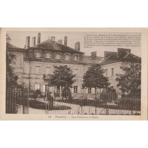 Pontivy - Sous-Préfecture Et Mairie 1920