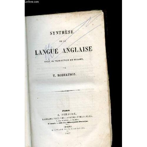 Synthese De La Langue Anglaise.
