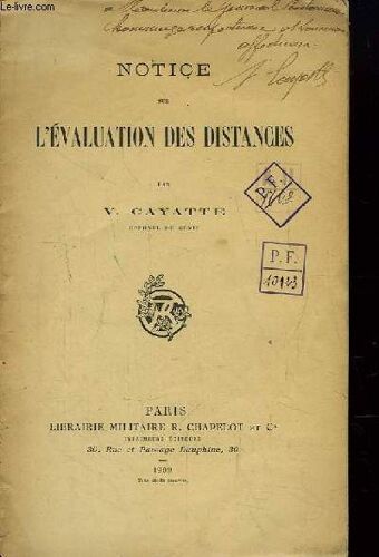 Notice Sur L'evaluation Des Distances.