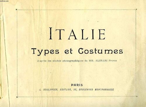 Italie, Types Et Costumes