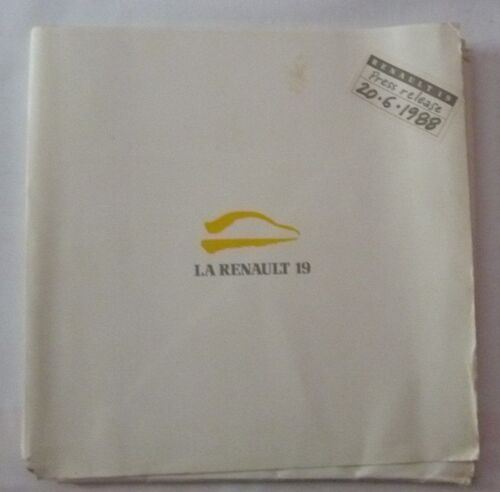 La Renault 19 - Press Release 20.6.1988