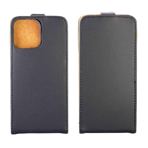 Flip Vertical Étui Pour Iphone 15 Pro Max Cuir Tpu Housse De Protection Style D'affaires Fente Pour Carte - Noir