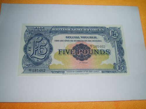 Billet Neuf 5 Pounds British Armed Forces 2eme Series / Royaume-Uni N°185462.