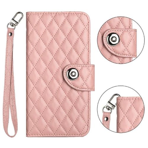 Étui Pour Motorola Moto G Play 5g 2024 Titulaire De La Carte Bande De Poignet Protection Élégante Antichoc Portefeuille Couverture - Couleur Orange