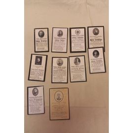 Cartes D'Avis De Décès De Soldats Allemands De La Guerre 1914- 1918