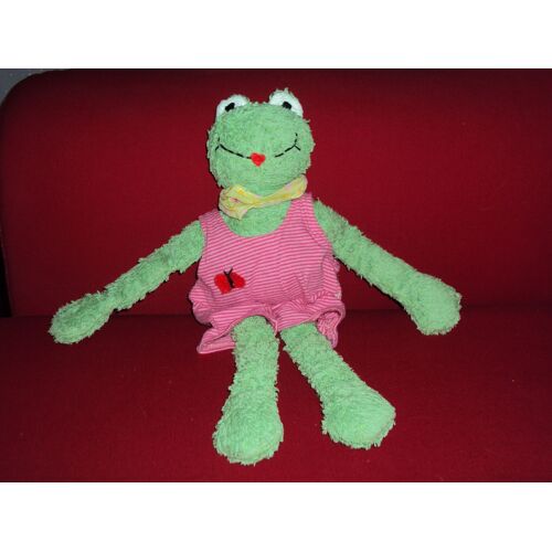 Doudou Kathe Kruse Grenouille Salopette Rose