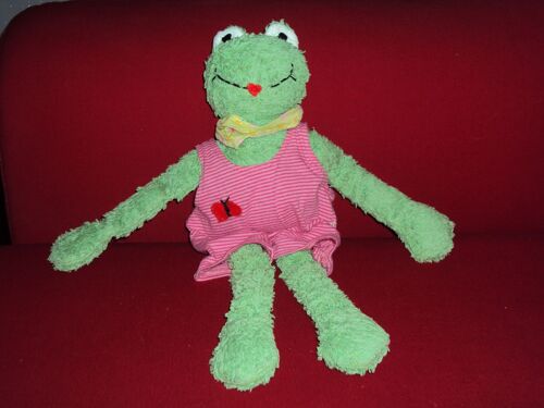 Doudou Kathe Kruse Grenouille Salopette Rose