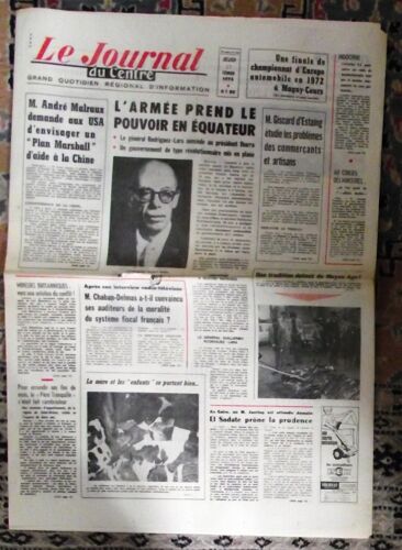 Le Journal Du Centre 17 Fev 1972au Conseil Des Ministres Ou L'on Parle De L'affaire Barbie