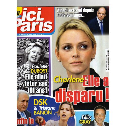 Ici Paris 3456: Charlene A Disparu; Félix Gray Papa; Vanessa Paradis; Jeannie Longo;Paulette Dubost