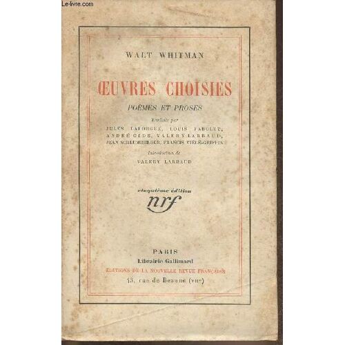 Oeuvres Choisies Poèmes Et Proses