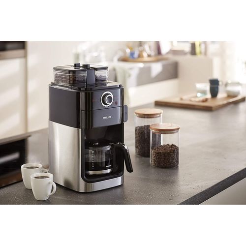 Machine À Café De 1,2l Avec Broyeur Intégré 1000w Gris Noir