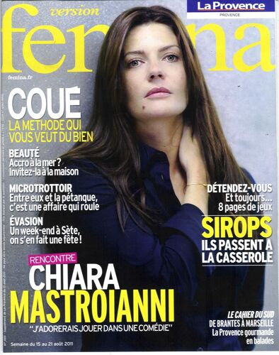 Version Femina N°489: C.Mastroianni/ Setes/ Cuisine Sirop/ Cluzet/ Provence Gourmande/ Methode Couet