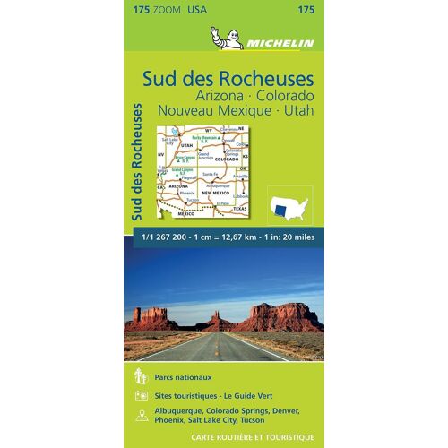 Carte Sud Des Rocheuses Michelin: Arizona.Colorado.Nouveau Mexique.Utah