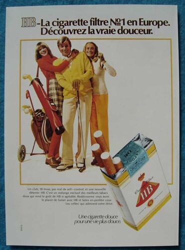 Publicité Papier - Cigarettes Hb De 1973 - Format 20 X 28 Cm