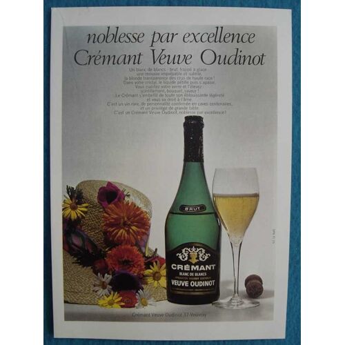 Publicité Papier - Vin Crémant Veuve Oudinot De 1970