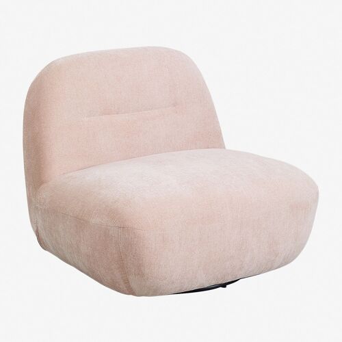Fauteuil Pivotant En Chenille Sernin Rosa Pâle Make Up